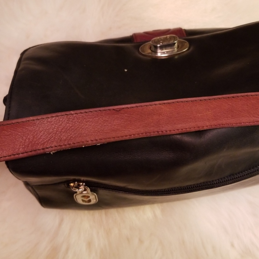 Marino Orlandi black and burnt brown leather bag - Picture 6 of 8